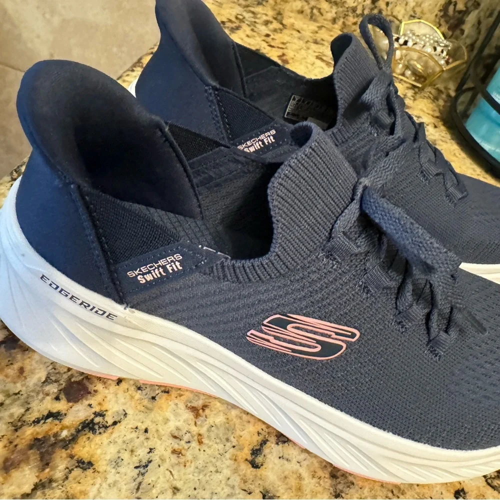 Skechers Navy Blue Athletic Slip-On Sneakers